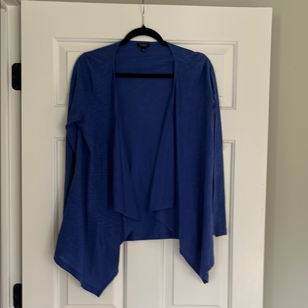 Talbots Blue Cardigan with Waterfall Design